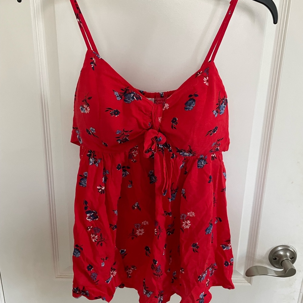 No Boundaries Red Floral tank top